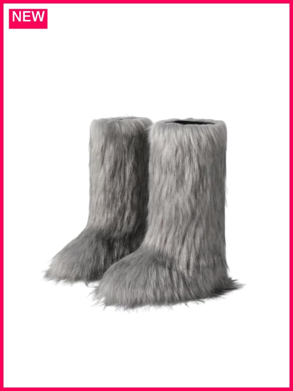 Faux Fur Knee-High Winter Boots Fluffy Y2K Style